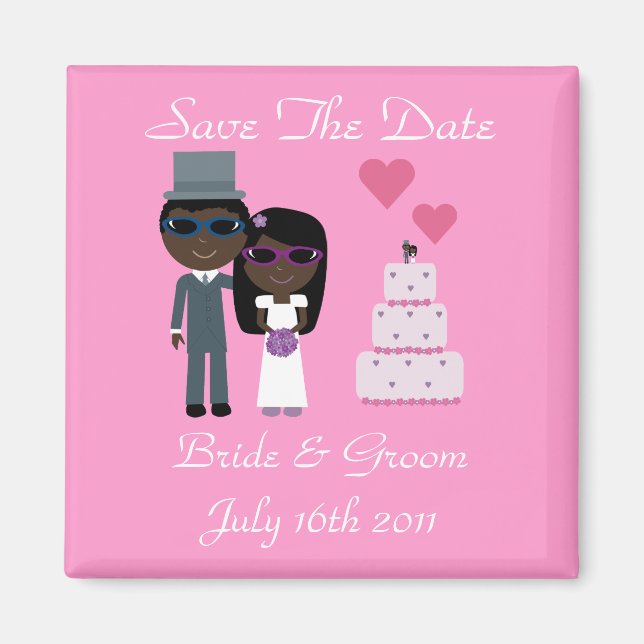 Ethnic Bride & Groom Sonnenbrillen Sommerhochzeit Magnet (Vorne)