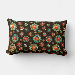 Ethnic Brooches Nahtloses Muster Lendenkissen