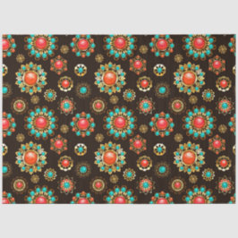 Ethnic Brooches Nahtloses Muster Seidenpapier