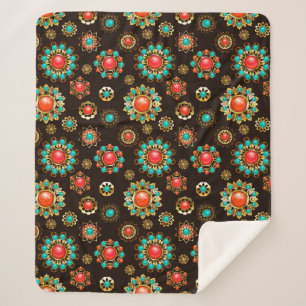 Ethnic Brooches Nahtloses Muster Sherpadecke