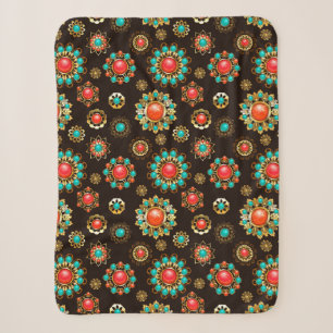 Ethnic Brooches Nahtloses Muster Sherpadecke