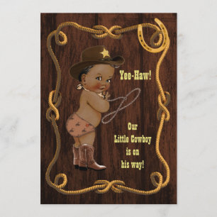 Ethnic Cowboy Rustic Baby Dusche Einladung