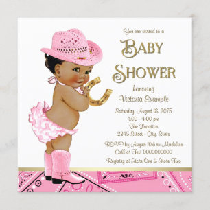 Ethnic Cowgirl Baby Dusche Einladung
