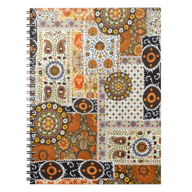 Ethnic Digital Abstrakt: Nahtloses Muster Notizblock (Vorderseite)
