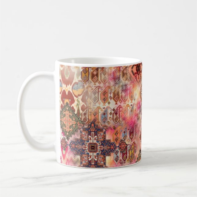 Ethnic Digital Abstrakt Seamless Muster Kaffeetasse (Links)