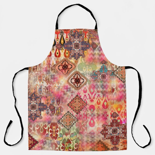 Ethnic Digital Abstrakt Seamless Muster Schürze (Vorderseite)