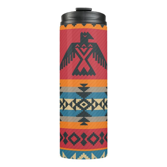 Ethnic Eagles Tribal Vintages Muster Thermosbecher (Vorderseite)