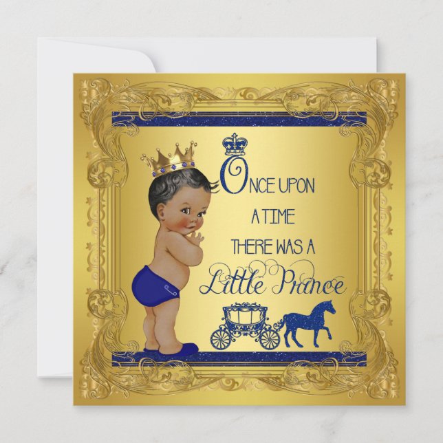 Ethnic einmal auf die Zeit Prince Baby Dusche Einladung (Vorderseite)