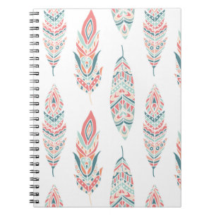 Ethnic Feathers Hand Drawn Illustration Notizblock