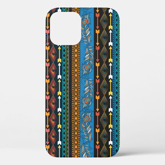 Ethnic Feathers: Stickerei Boho Chic Case-Mate iPhone Hülle (Rückseite)