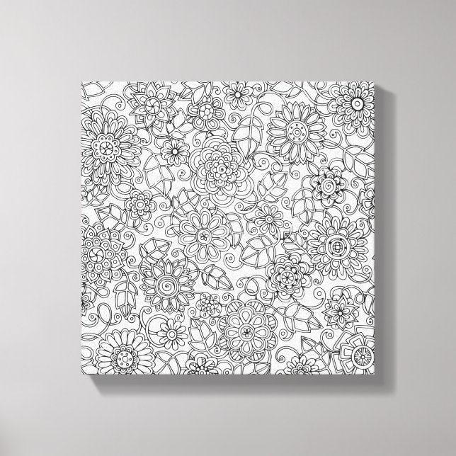 Ethnic Floral Doodle 6 Leinwanddruck (Vorderseite)
