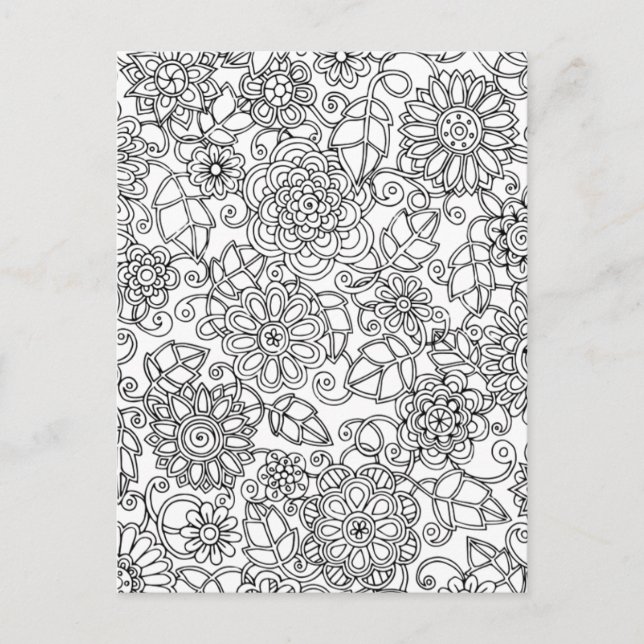 Ethnic Floral Doodle Postkarte (Vorderseite)