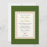 Ethnic Floral Frame Green indische Hochzeit