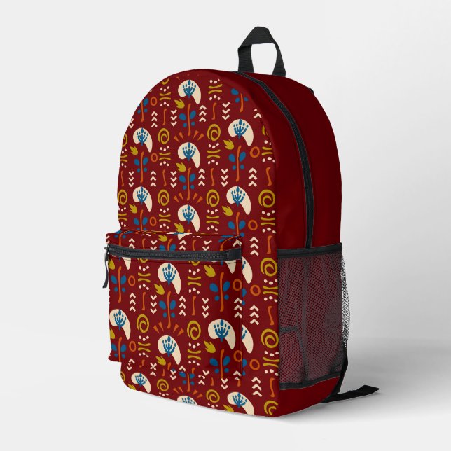 Ethnic Folk Pattern Bedruckter Rucksack (Rückseitige Ecke Rechts)