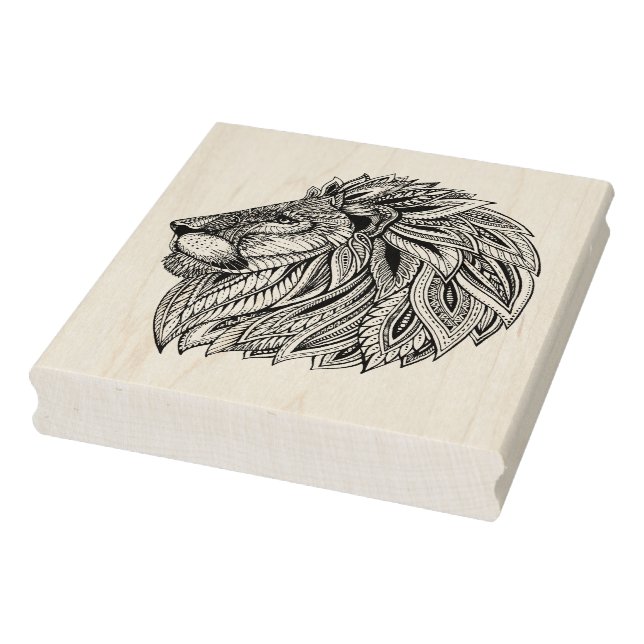 Ethnic Gemustert Lion Head Gummistempel (Stempel)