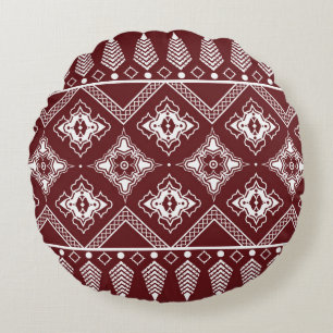 Ethnic Geometric Asian Style Muster Rundes Kissen