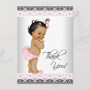 Ethnic Girl Baby Dusche Vielen Dank Dankeskarte