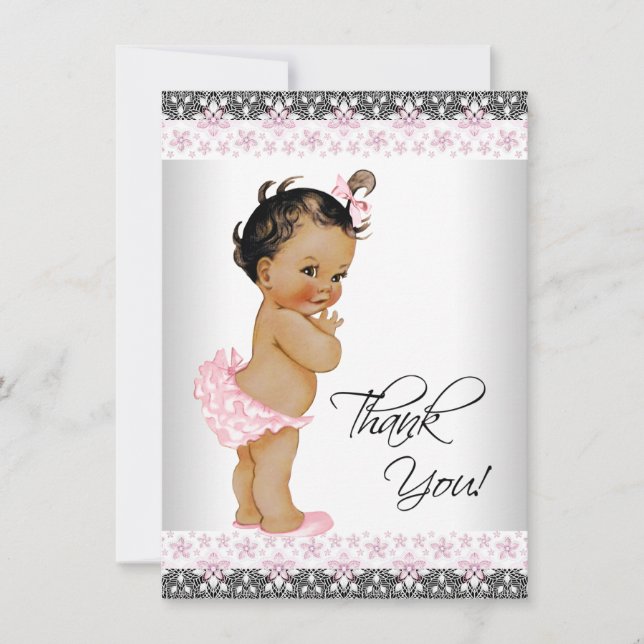 Ethnic Girl Baby Shower Vielen Dank Dankeskarte (Vorderseite)