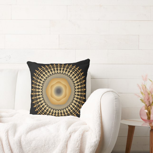 Ethnic Golden Verziert Art Throw Kissen (Liege)