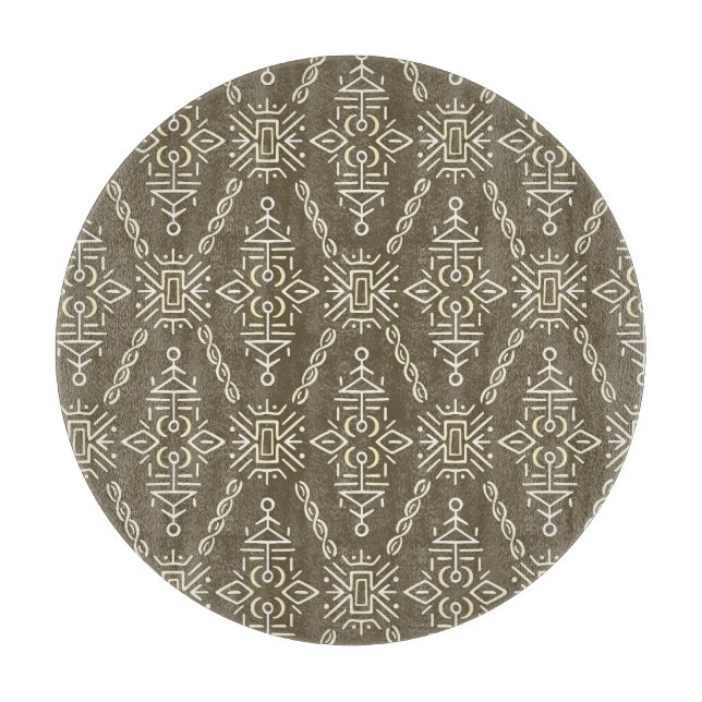 Ethnic Hand Drawn Boho Tile Schneidebrett (Vorderseite)