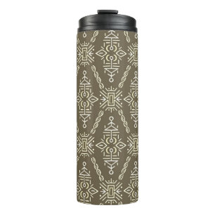 Ethnic Hand Drawn Boho Tile Thermosbecher