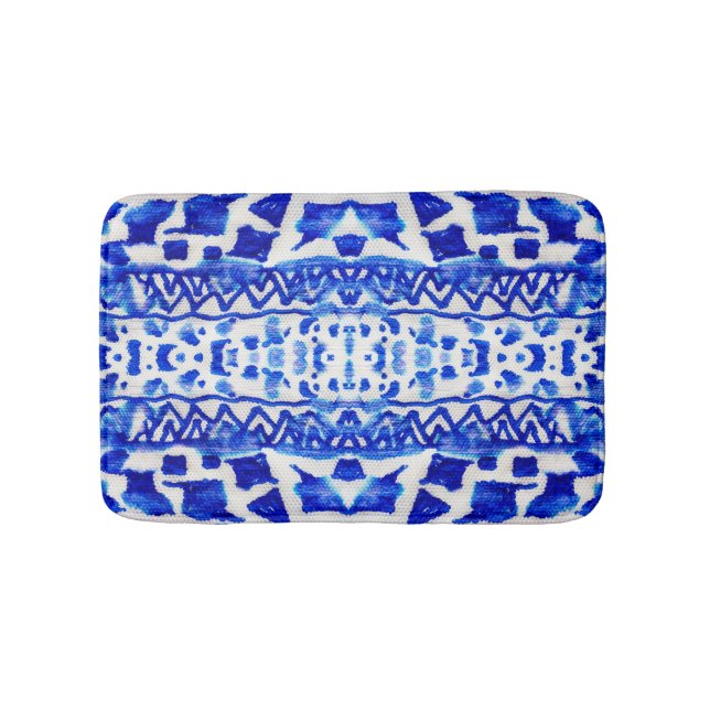 Ethnic Indigo Arrow Indianermuster Badematte (Vorderseite)