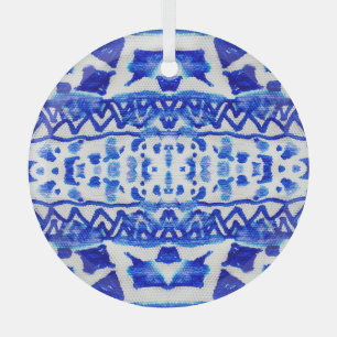 Ethnic Indigo Arrow Indianermuster Ornament Aus Glas