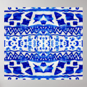 Ethnic Indigo Arrow Indianermuster Poster