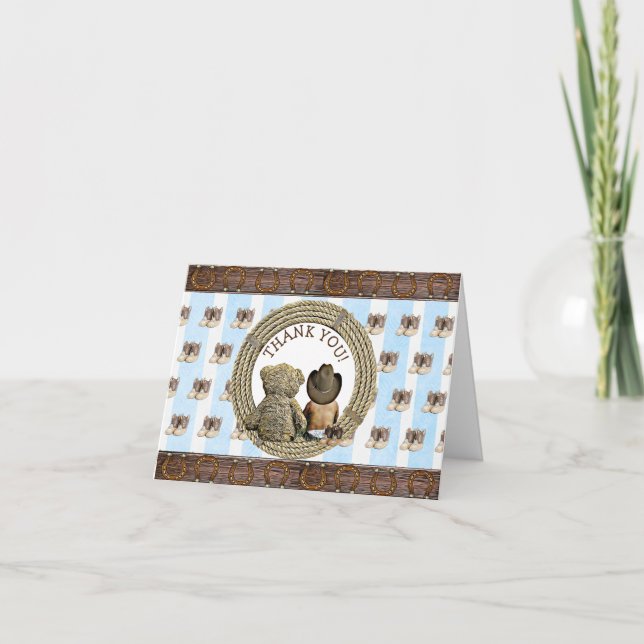 Ethnic Lil Cowboy et Teddy Bear Merci Notes (Devant)