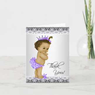 Ethnic Lila Princess Baby Dusche Vielen Dank Dankeskarte