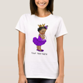 Ethnic Lila Tutu Ballerina Baby Princess Pearls T-Shirt