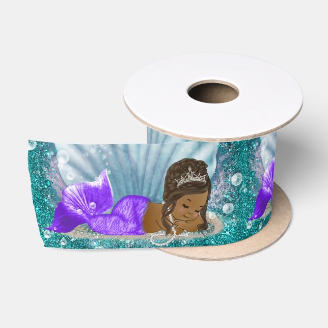 Ethnic Mermaid Baby Shower Ribbon Satinband (Spule)
