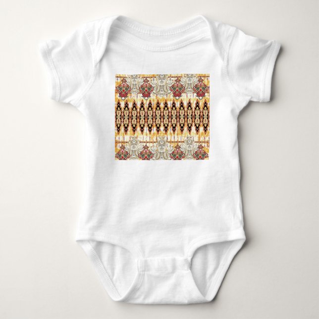 Ethnic Mughal: Blumenmuster Baby Strampler (Vorderseite)