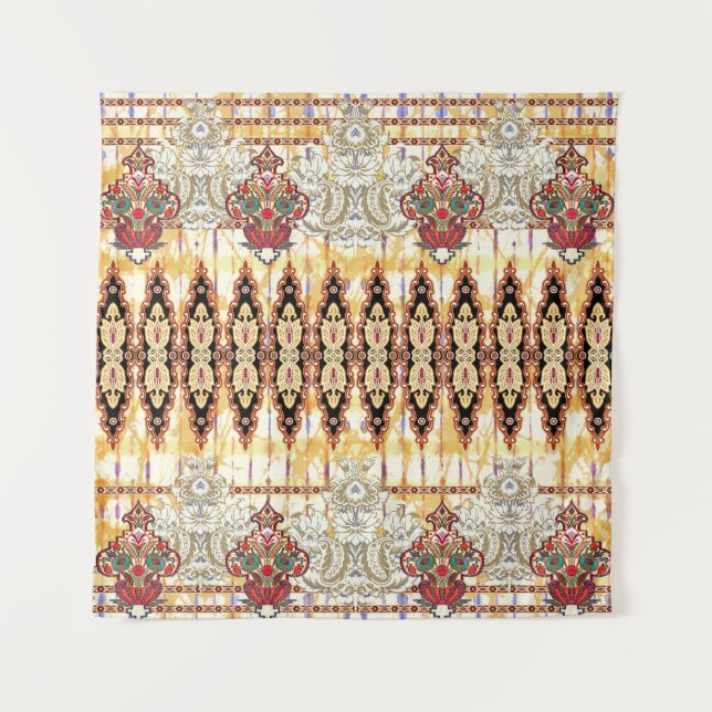 Ethnic Mughal: Blumenmuster Wandteppich (Vorderseite)