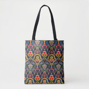 Ethnic Mughal Floral: Blaues nahtloses Muster Tasche
