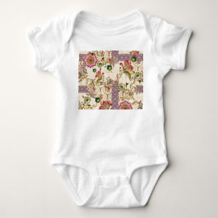 Ethnic Mughal Floral Paisley Baby Strampler