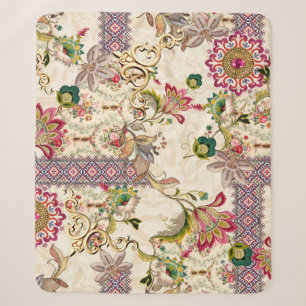 Ethnic Mughal Floral Paisley Sherpadecke