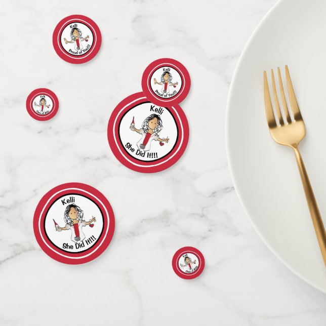 Ethnic Nurse Cartoon Abschluss Red Party Table Konfetti (Gruppe)