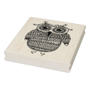 Ethnic Owl Ink Zeichnend Gummistempel