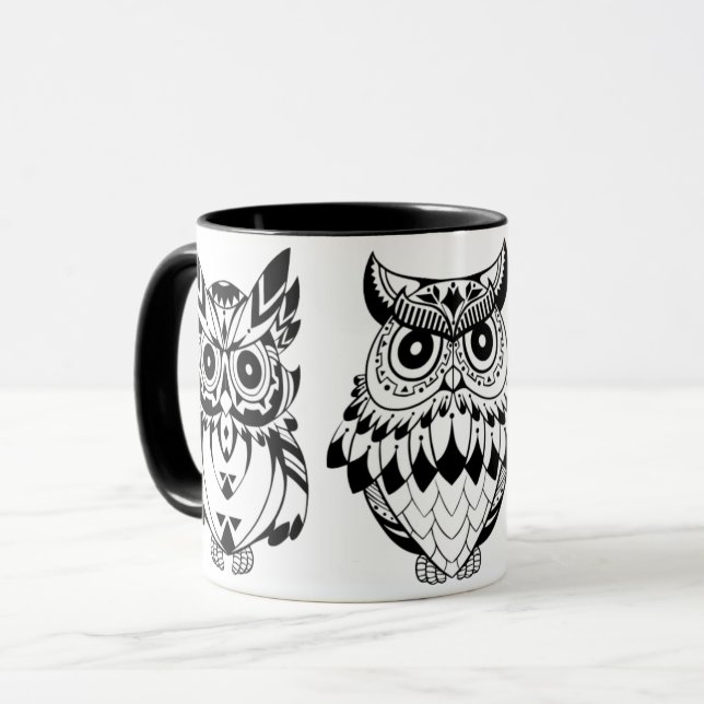 Ethnic Owl Tasse (Vorderseite Links)