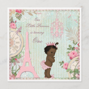 Ethnic Paris Princess Shabby Chic 1. Geburtstag Einladung