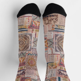Ethnic Patchwork Abstrakte Crew Socken