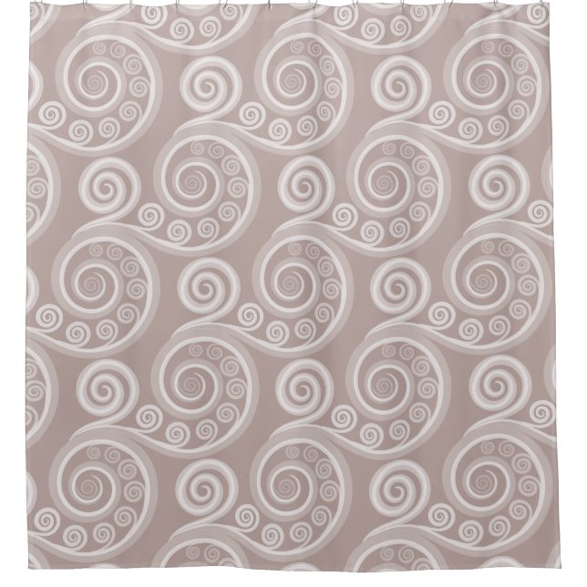 Ethnic Pink Koru Wirbel Duschvorhang (Vorderseite)
