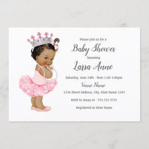 Ethnic Pink Princess Girl Babydusche Einladung