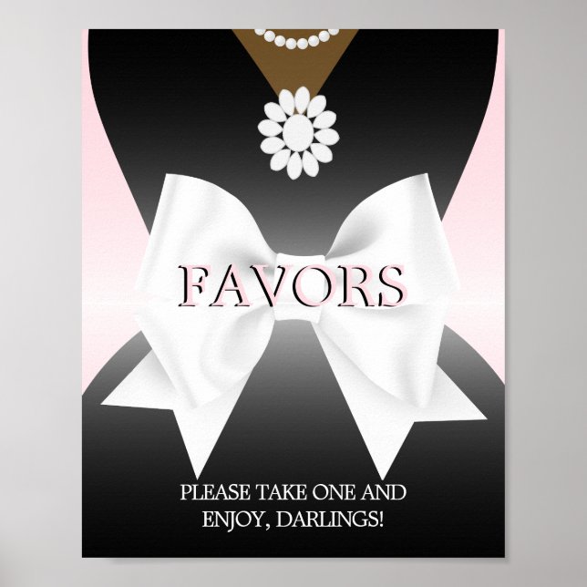 Ethnic Pink Tiffany Baby Shower favorisiert Schild (Vorne)
