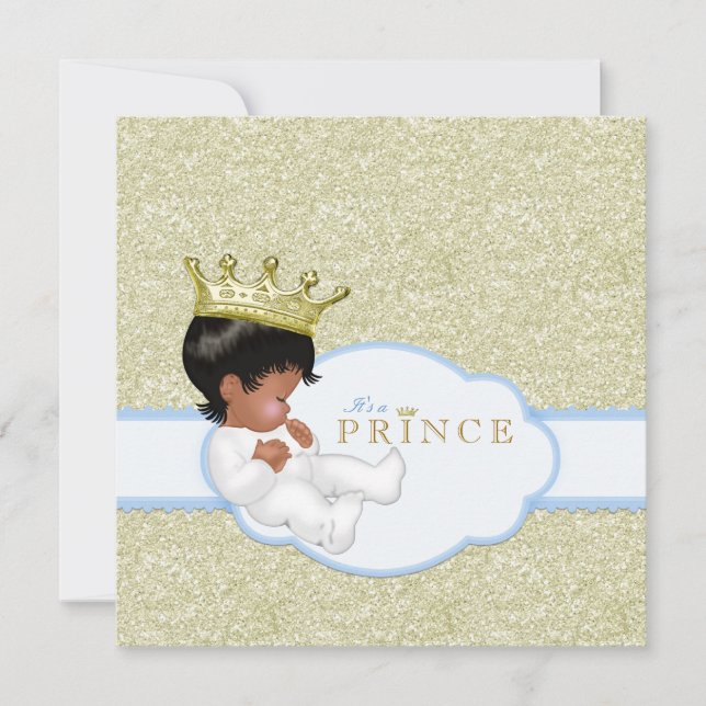 Ethnic Prince Baby Dusche Einladung (Vorderseite)