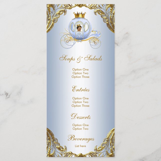 Ethnic Prince Baby Shower Menu Menükarte (Vorderseite)