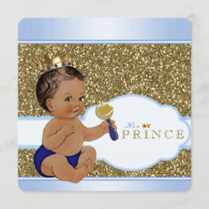 Ethnic Prince Boy Baby Dusche Einladung