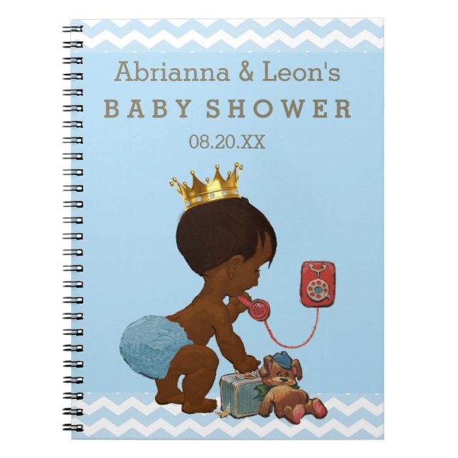 Ethnic Prince on Phone Baby Shower Guest Book Notizblock (Vorderseite)