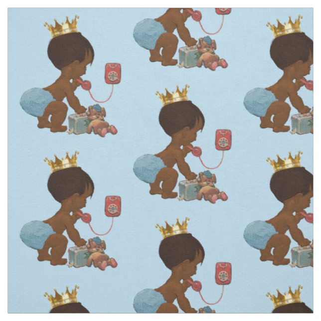 Ethnic Prince on Phone Teddy Bären Suitcase Stoff (Muster)
